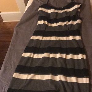 Calvin Klein black and white striped dress